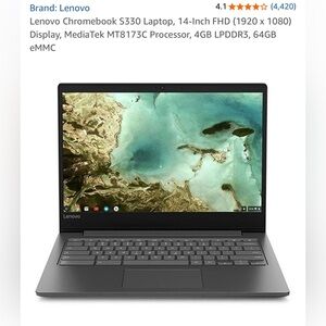 Lenovo Chromebook Black Laptop Sleek Design Modern Profile